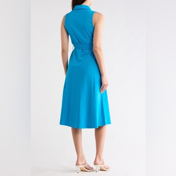 DKNY Blue tie waist shirt dress NWT - Picture 2 of 3